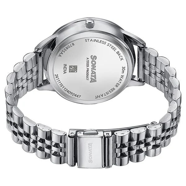 Sonata Wedding Edit Quartz Multifunction Silver Dial Stainless Steel Strap Watch For Women 87085sm01 - KRISHNA WATCH COMPANY