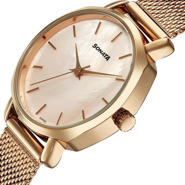 Sonata Eternia Quartz Analog Watch For Women - 87087wm01 - KRISHNA WATCH COMPANY
