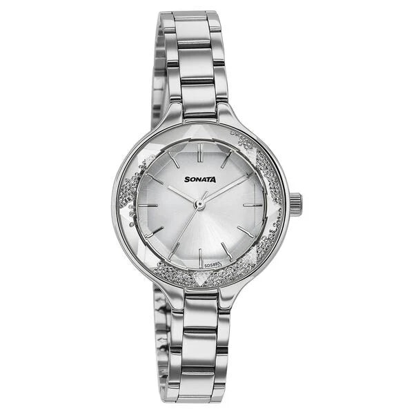 Sonata Festive Quartz Analog Watch For Women - 87104SM01 - KRISHNA WATCH COMPANY