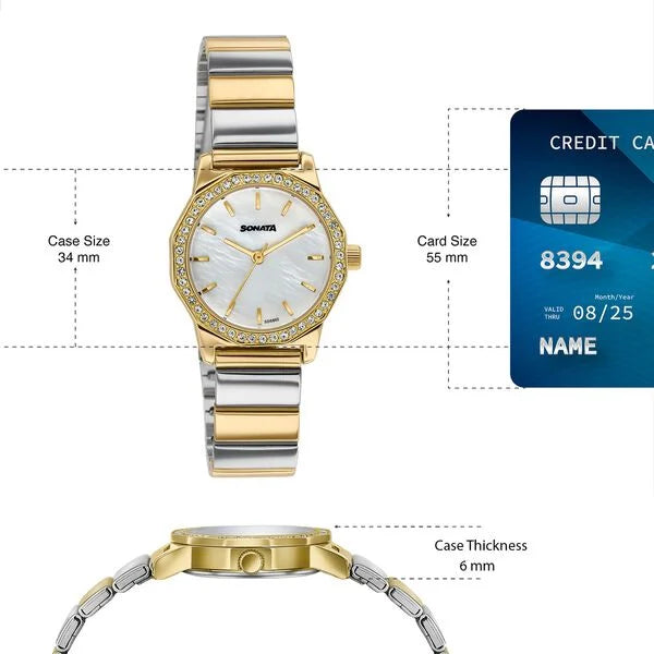 Sonata Festive Quartz Analog Watch For Women 87106BM01 - KRISHNA WATCH COMPANY