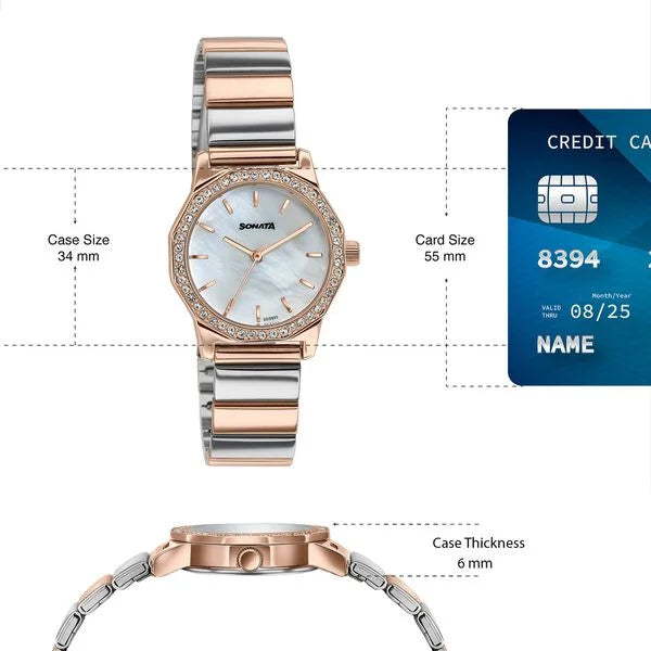 Sonata Festive Quartz Analog Watch For Women 87106km01 - KRISHNA WATCH COMPANY