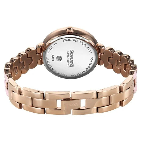 Sonata Festive Quartz Analog Watch For Women - 87114KM02 - KRISHNA WATCH COMPANY
