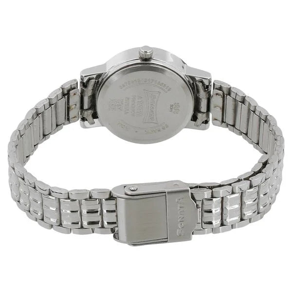 Sonata Quartz Analog White Dial Watch For Women 8976SM01W - KRISHNA WATCH COMPANY