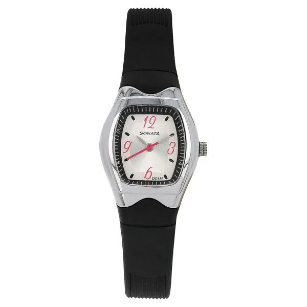 SF Quartz Analog Silver Dial Plastic Strap Watch for Women - 8989PP03 - KRISHNA WATCH COMPANY