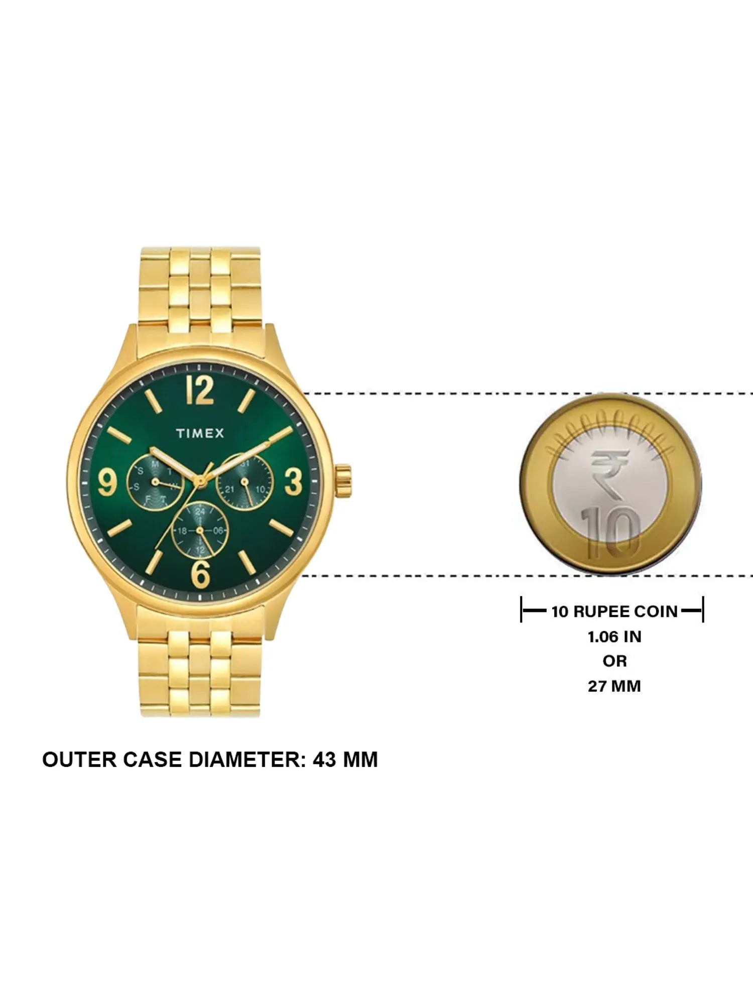 TIMEX Green Round Dial Analog Men's Watch - TWEG18440 - KRISHNA WATCH COMPANY