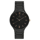Titan Black Dial Black Ceramic Strap Watch 90014KC02