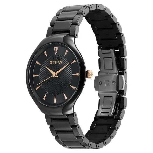 Titan Regalia Ceramics Quartz Analog Black Watch For Men - 90014KC05 - KRISHNA WATCH COMPANY