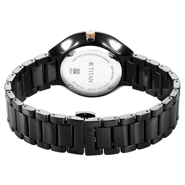 Titan Regalia Ceramics Quartz Analog Black Watch For Men - 90014KC05 - KRISHNA WATCH COMPANY