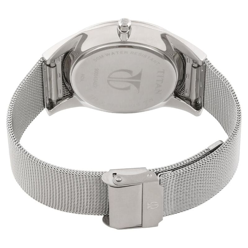 Titan Quartz Analog with Date Silver Dial Stainless Steel Strap Watch for Men NN90054SM01 / 90054SM01 - KRISHNA WATCH COMPANY