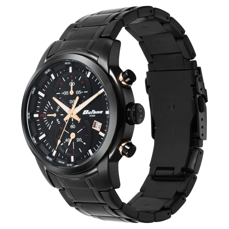 Titan Octane Black Dial Chronograph Watch for Men 90086KM05 - KRISHNA WATCH COMPANY