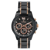 Titan Black Dial Chronograph Watch with Steel & Ceramic Strap 90090KD02
