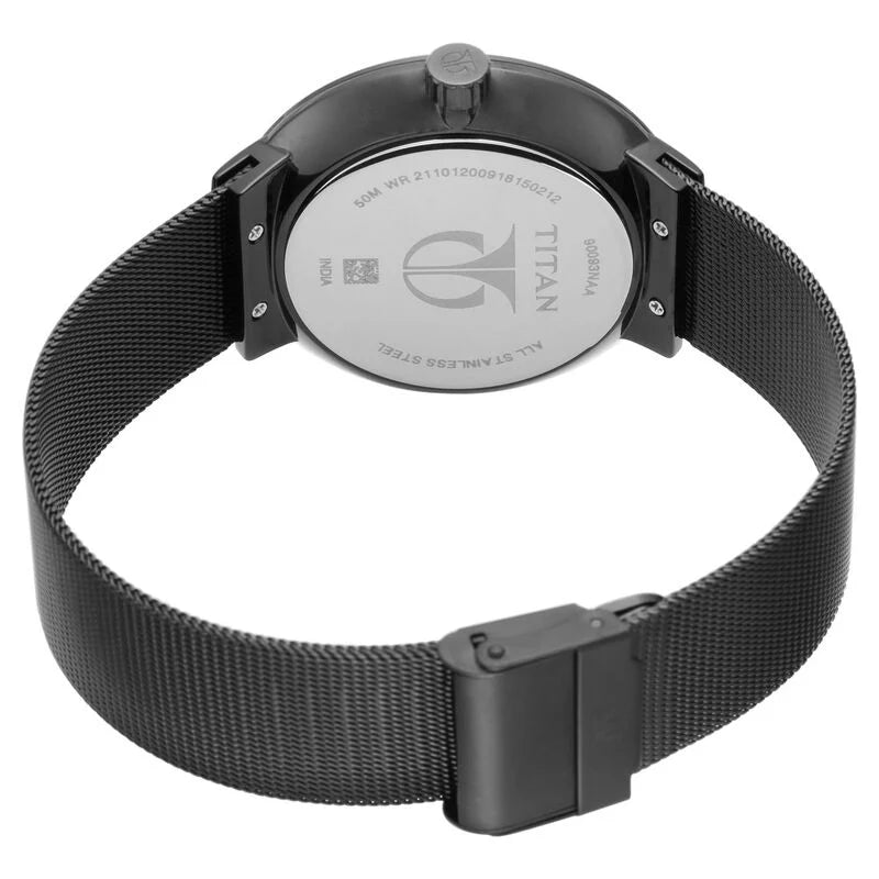 Titan Workwear Black Dial Quartz Multifunction Stainless Steel Strap watch for Men / 90093NM01 - KRISHNA WATCH COMPANY