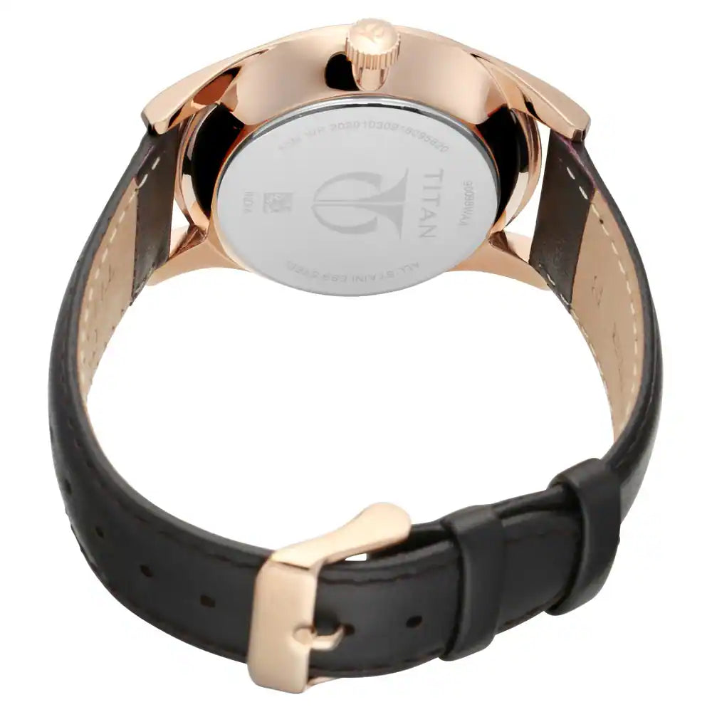 Titan Workwear Brown Dial Leather Strap Watch NN90098WL01 (DJ272) - KRISHNA WATCH COMPANY