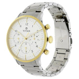 Titan White Dial Quartz watch for Men 90102BM01