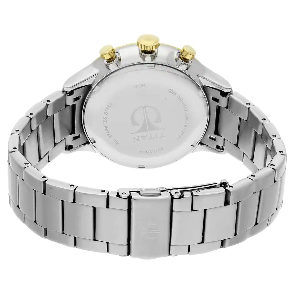 Titan Classique White Dial Stainless Steel Strap Watch NP90102BM01 (DH749) - KRISHNA WATCH COMPANY