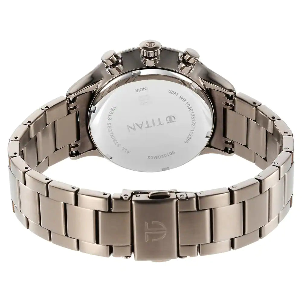 Titan Urban Magic Brown Dial Stainless Steel Strap Watch 90102QM02