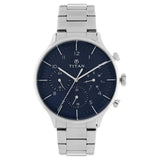 Titan Classique Blue Dial Stainless Steel Strap Watch NP90102SM01 (DH750) - KRISHNA WATCH COMPANY