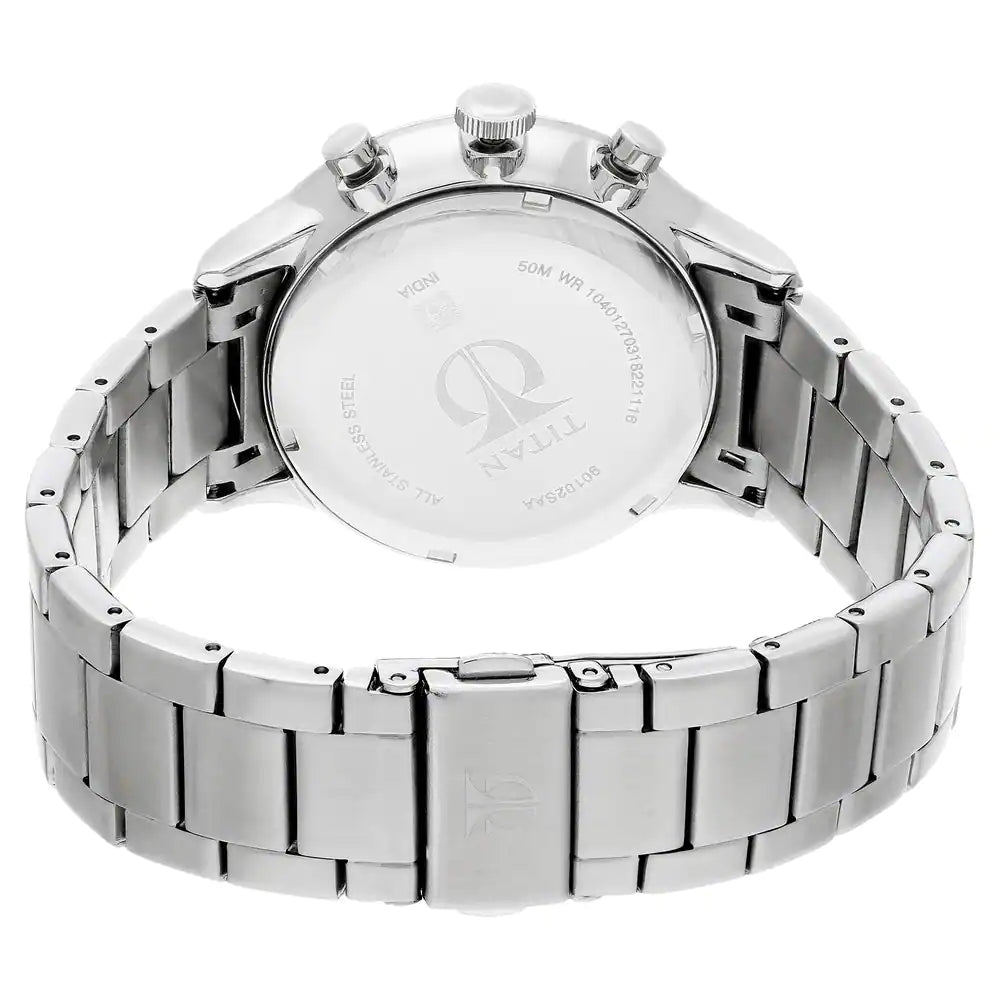 Titan Classique Blue Dial Stainless Steel Strap Watch NP90102SM01 (DH750) - KRISHNA WATCH COMPANY
