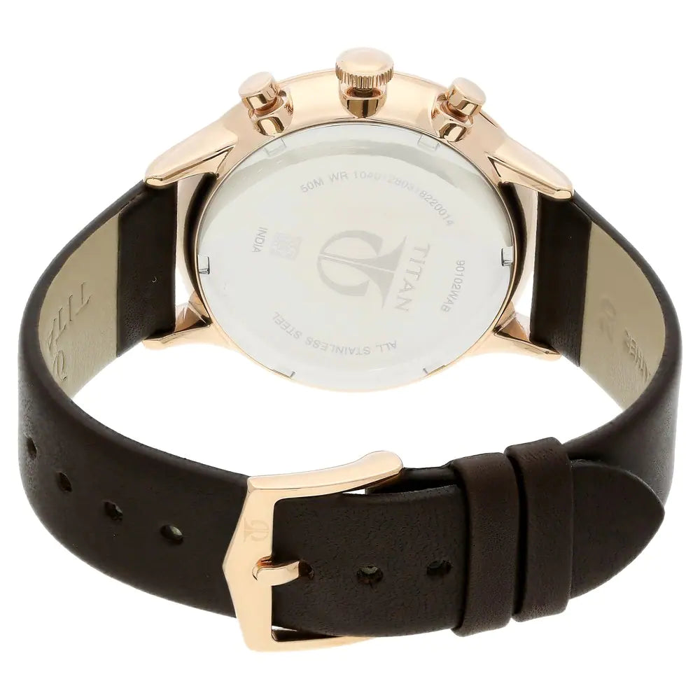 TITAN On Trend White Dial Leather Strap Watch NR90102WL01 - KRISHNA WATCH COMPANY