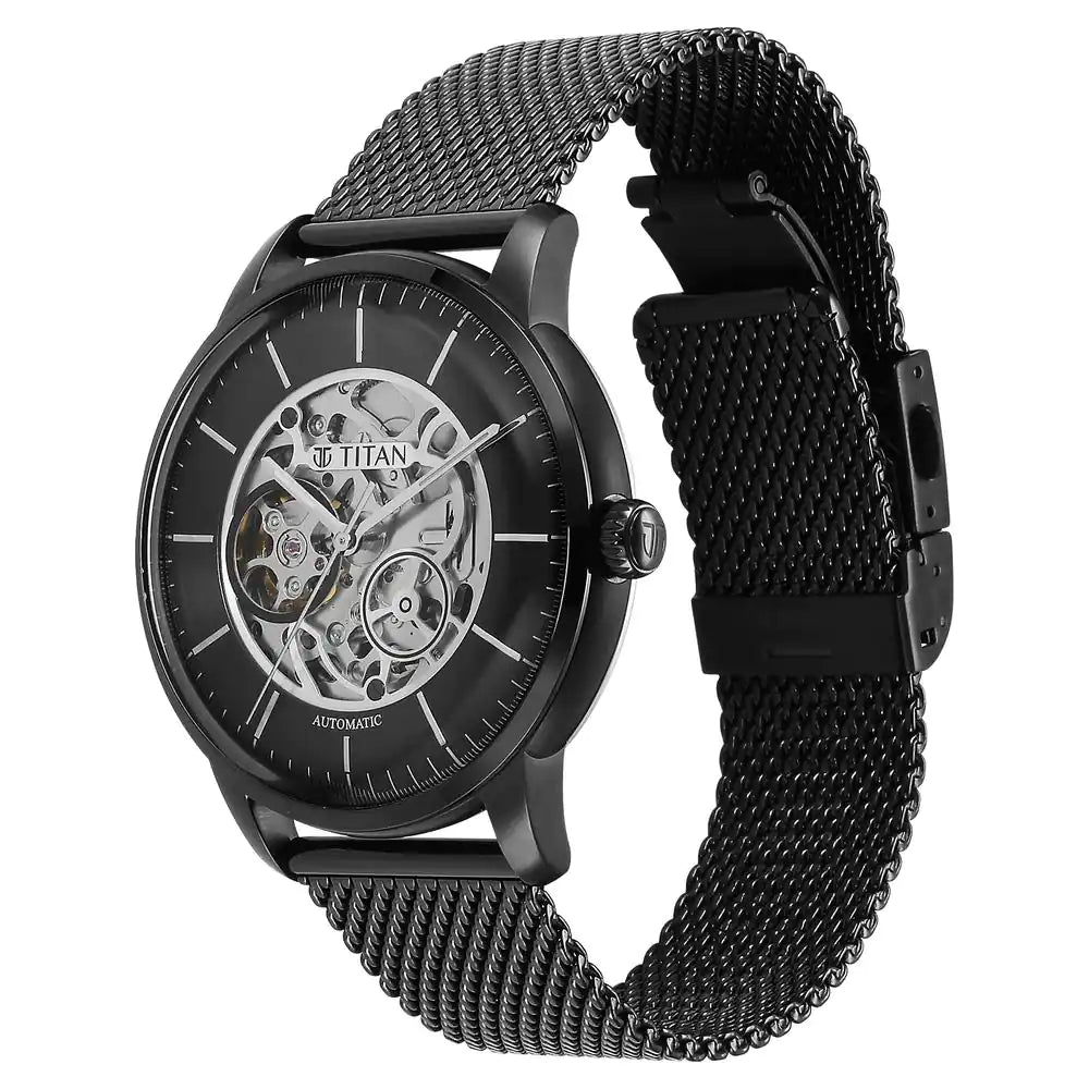 Titan Mechnaical Black Dial Analog Watch for Men 90110NM01 - KRISHNA WATCH COMPANY