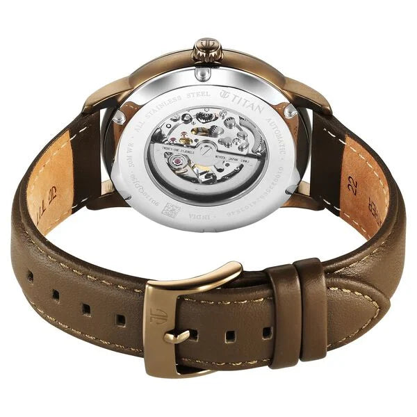 Titan Automatic Color Upgrade Brown Dial Watch For Men - 90110QL03 - KRISHNA WATCH COMPANY