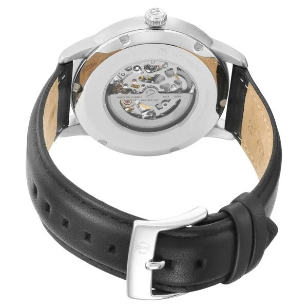 Titan Automatic Silver Dial Black Leather Strap Watch for Men 90110sl01 - KRISHNA WATCH COMPANY