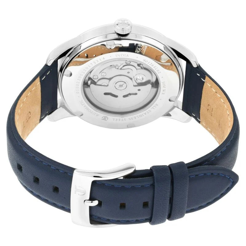 Titan Automatic Silver Dial Leather Strap Watch for Men 90126SL02 - KRISHNA WATCH COMPANY