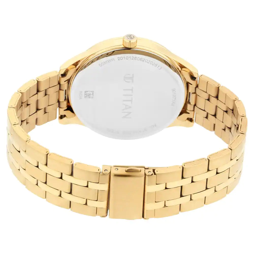 Titan Regalia Opulent Stainless Steel Watch - 90127YM02 - KRISHNA WATCH COMPANY