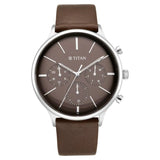 TITAN Light Leathers Watch with Brown Dial & Brown Leather Strap 90134SL02