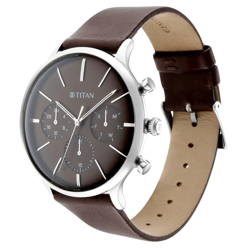 TITAN Light Leathers Watch with Brown Dial - 90134SL02 - KRISHNA WATCH COMPANY