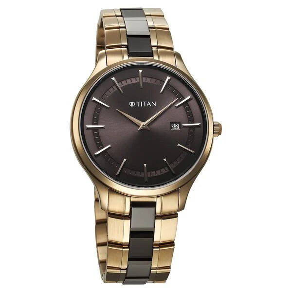 Titan Slim Ceramic Fusion Quartz Watch For Men - 90142KD02 - KRISHNA WATCH COMPANY