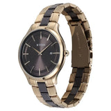 Titan Slim Ceramic Fusion Quartz Analog with Date Grey Dial Stainless Steel Strap Watch For Men 90142kd02