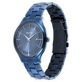 Titan Classique Slimline Blue Dial Quartz Analog with Date Stainless Steel Strap watch for Men 90142QM01