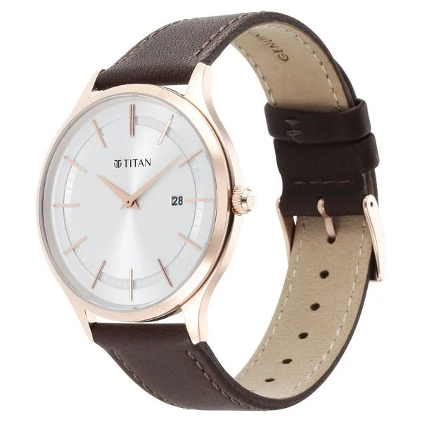 Titan Classique Slimline Silver Dial Analog watch for Men - 90142WL01 - KRISHNA WATCH COMPANY