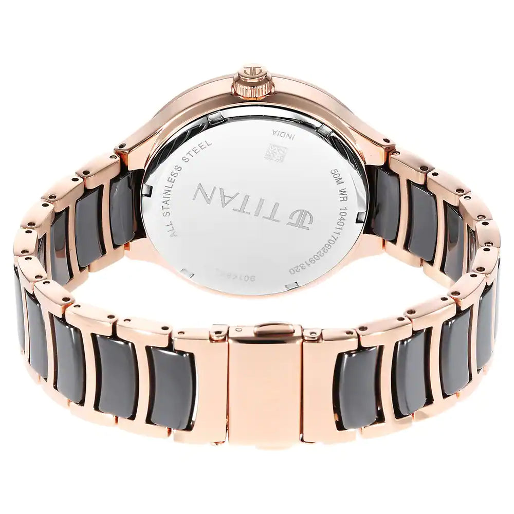 Titan Ceramic Fusion Anthracite Dial Multifunction Watch - 90148KD03 - KRISHNA WATCH COMPANY
