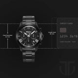 TITAN Octane Classic Sporty Black Dial Stainless Steel Strap Watch 90152NM01