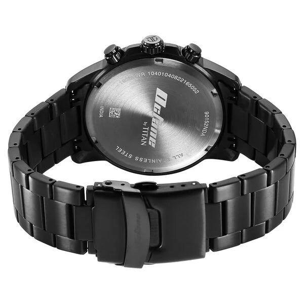 TITAN Octane Classic Sporty Black Dial Stainless Steel Strap Watch 90152NM01