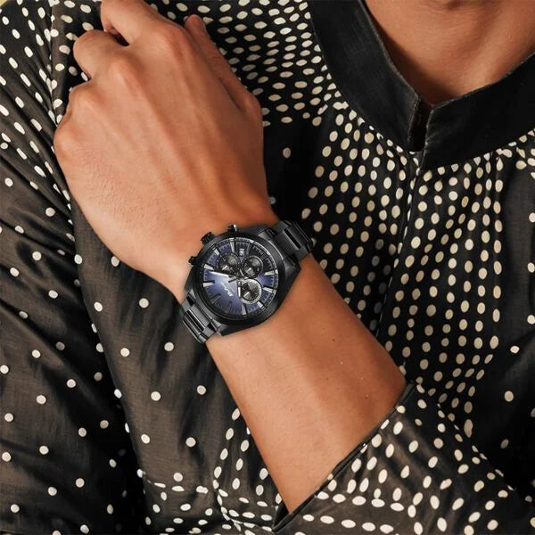 TITAN Octane Classic Sporty Black Dial Stainless Steel Strap Watch 90152NM01 - KRISHNA WATCH COMPANY