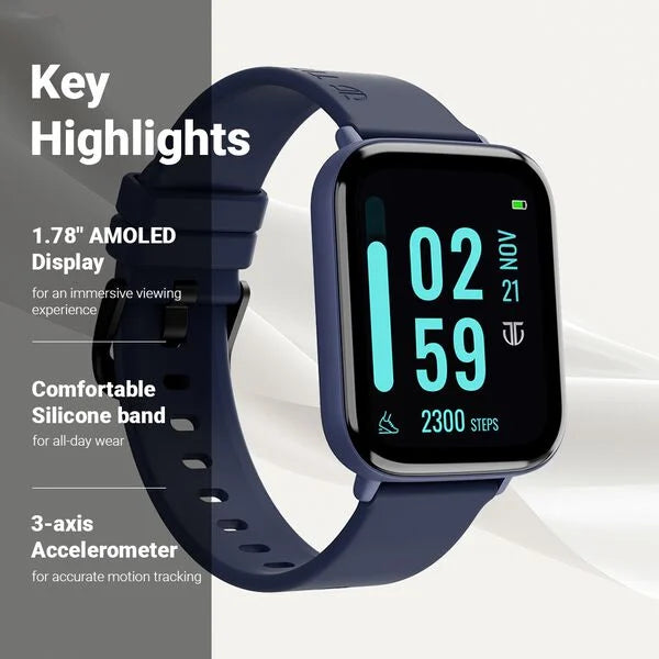 Titan Smart 2 Watch Silicone Blue Strap watch for Unisex 90155ap02 - KRISHNA WATCH COMPANY