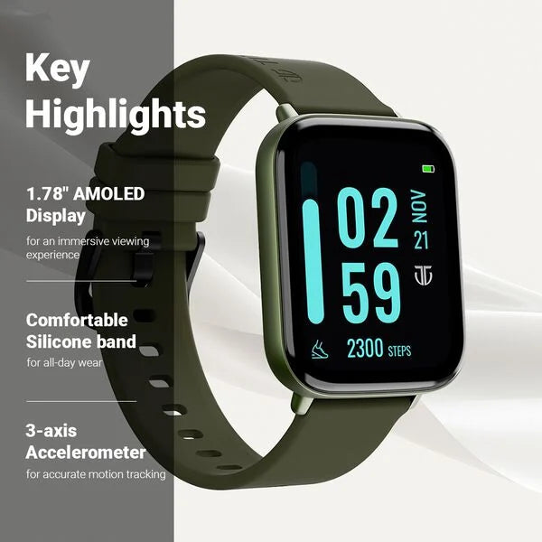 Titan Smart 2 Watch Silicone Green Strap watch for Unisex 90155ap03 - KRISHNA WATCH COMPANY