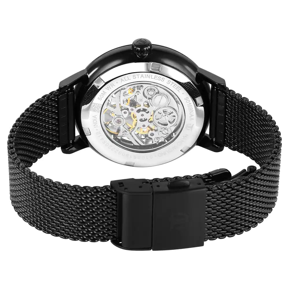 Titan Mechanical Slimline Black Dial Watch 90159NM01