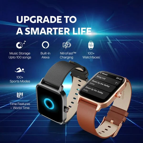 Titan Traveller with 4.52 cm AMOLED Display, BT Calling, India's First FitVerse Smartwatch with Brown Leather Strap 90166ap03 - KRISHNA WATCH COMPANY
