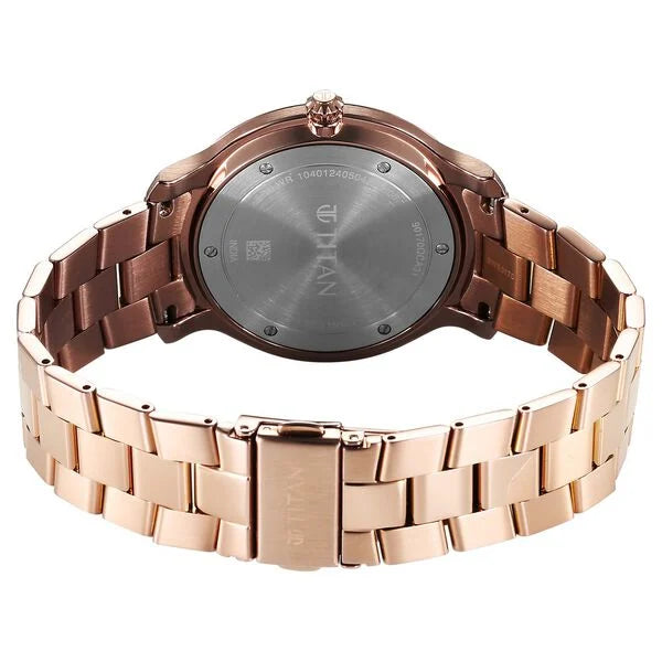 Titan Clasique Slim Quartz Analog with Date Coffee Brown Dial Stainless Steel Strap Watch For Men 90170qm02 - KRISHNA WATCH COMPANY