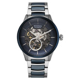 Titan Ceramic Fusion Automatic Blue Dial Silver Watch for Men - 90174KD02