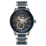 Titan Ceramic Fusion Automatic Blue Dial Silver Watch for Men - 90174KD02