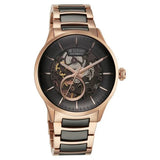 Titan Ceramic Fusion Automatic Black Dial Rose Gold Dual-Toned Watch for Men - 90174KD03