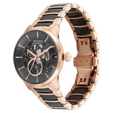 Titan Ceramic Fusion Automatic Black Dial Rose Gold Dual-Toned Watch for Men - 90174KD03