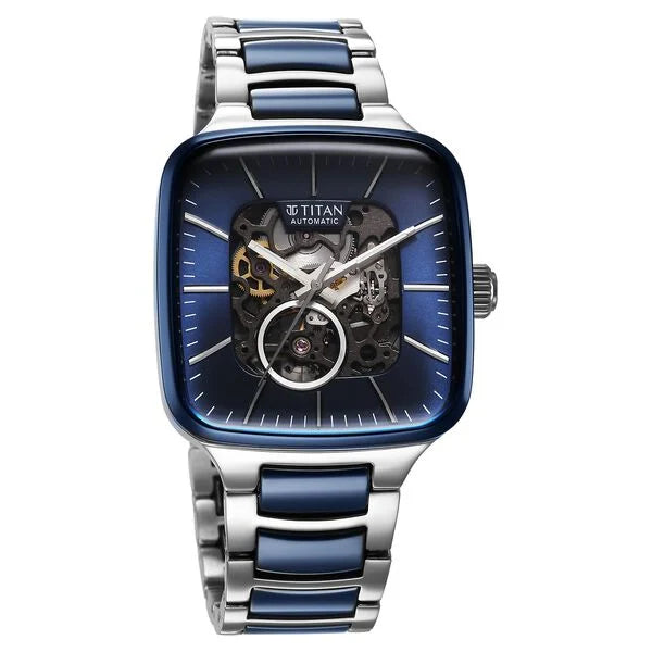 Titan Ceramic Automatic Square Watch for Men - 90175KD02 - KRISHNA WATCH COMPANY