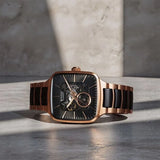 Titan Ceramic Fusion Automatic Square Black Dial Watch for Men - 90175KD03