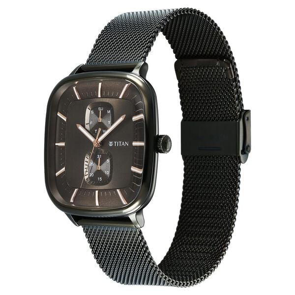 Titan Avant Garde Quartz Multifunction Brown Dial Watch For Men - 90178QM02 - KRISHNA WATCH COMPANY